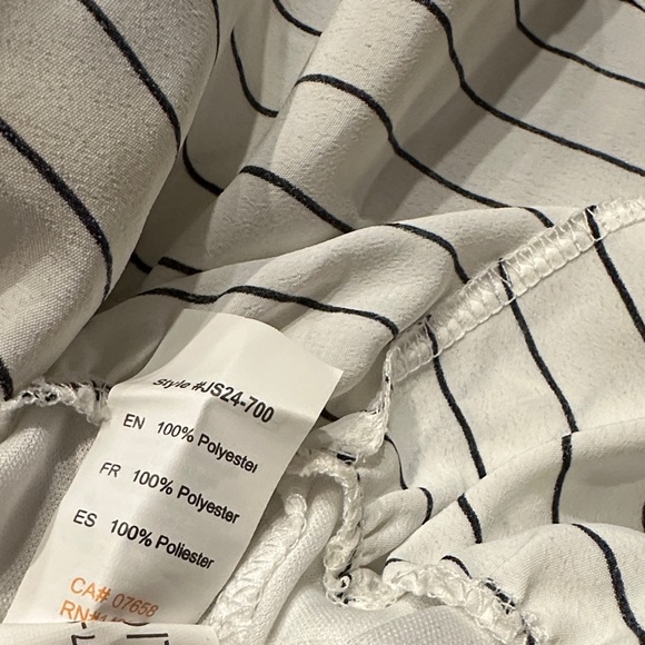 Revamped White Striped Sleeveless shorts romper with bow size large - Picture 10 of 10